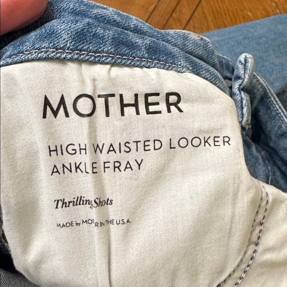 MOTHER Light Blue High Rise Cropped Ripped Jeans - Picture 4 of 11
